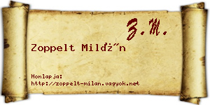 Zoppelt Milán névjegykártya